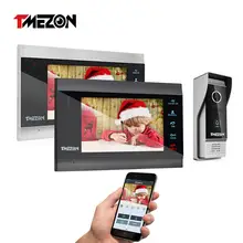 TMEZON 7 Cal bezprzewodowy Wifi inteligentny IP wideo domofon domofon telefoniczny System z 2 Night Vision Monitor + 1, odporny na deszcz, dzwonek aparatu