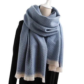 

ZDFURS* Thinker Warm Wool Cashmere Scarf Pashmina Tassels Women Soft Winter Men Scarf