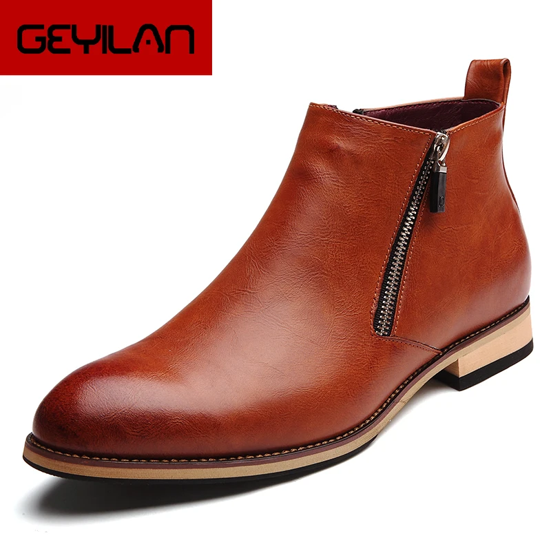 

High Quality Chelsea Boots Men Youth Fashion Ankle Boots Boy Martins Boots Large Size 44 Rubber Shoes