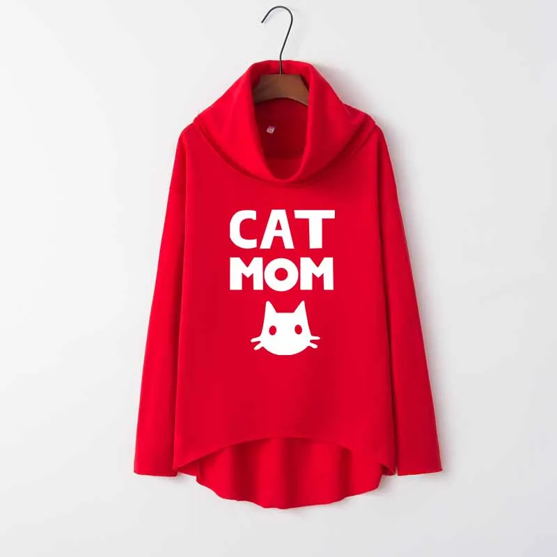

2019 New Fashion Love Letters Print Hoodie For Women Long Sleve Autumn Cotton Sweatshirt Turtleneck Scarf Collar Funny Hoodies