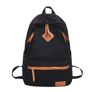 

Woman canvas backpacks female vintage bag fashion backpacks for teenage girls retro College student school bags fabric knapsack