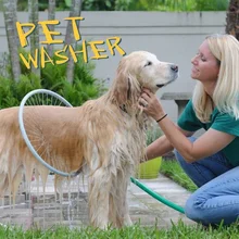 

Pet Dog Bathing Cleaner 360 Degree Washing Cat Dog Ring-shaped Tool Convenient Cleaning Woof Washer Quick Bath Tool Dropship