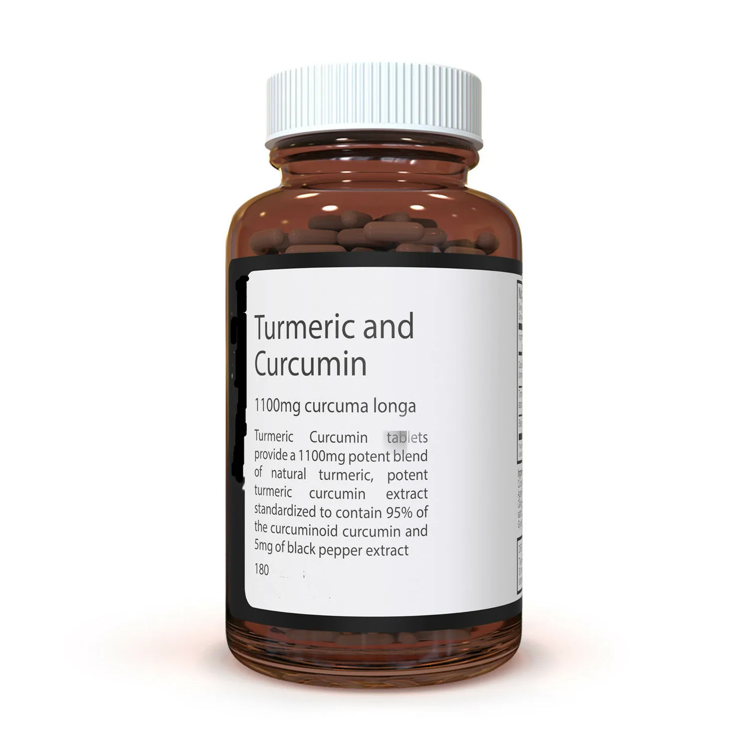 

1100mg Turmeric and 95% curcumin extract x 180 grain (with 5mg black pepper)
