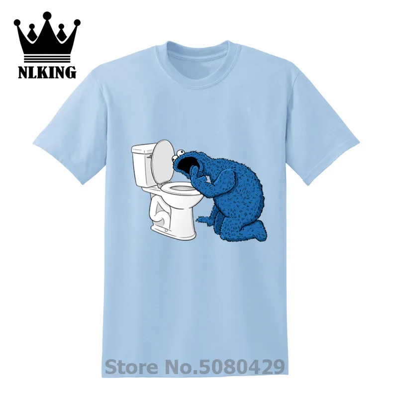 

Cookie Purge t shirt men Eats Gingerbread Monster Short Novelty Sesame Sleeve Street Cotton tshirt Humor Japanese cartoon Tees