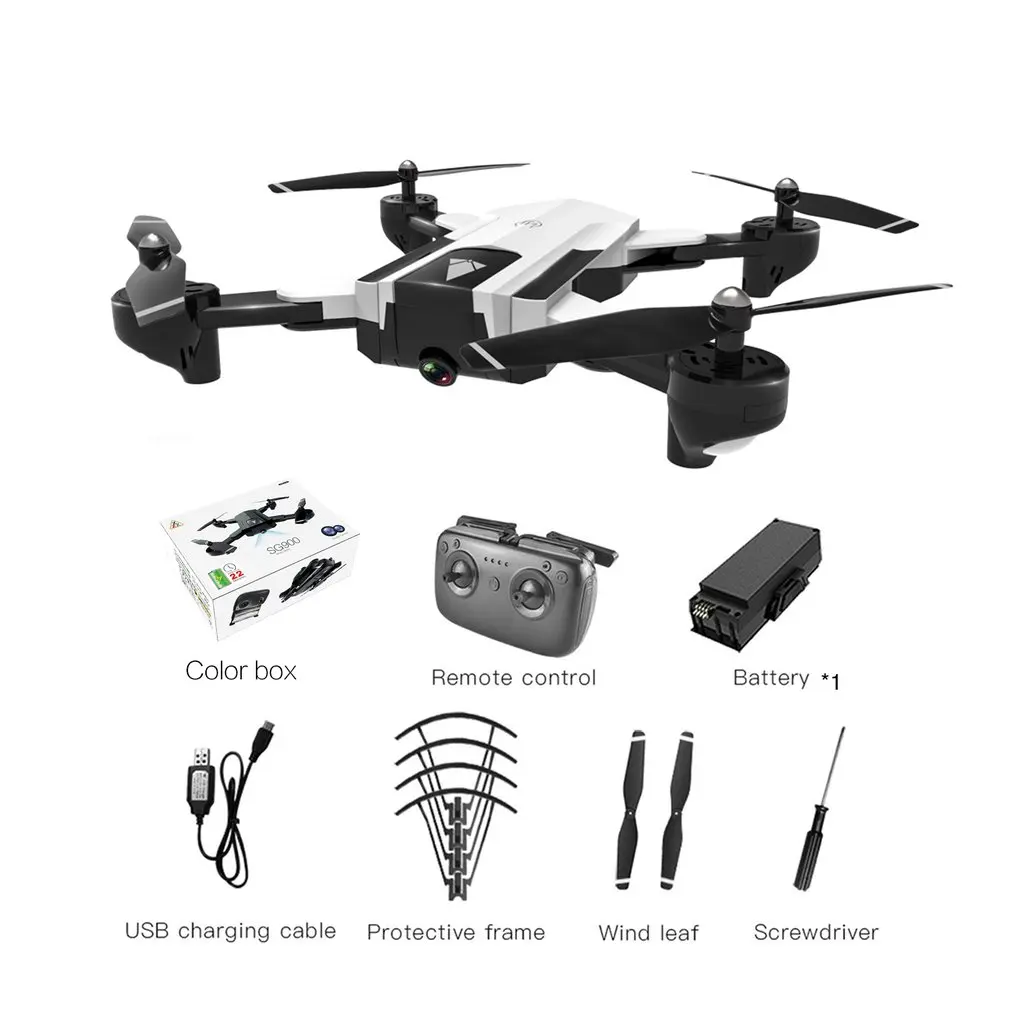 SG900S складной 4K камера Дрон с камерой 1080P HD селфи WiFi FPV широкоугольный оптический поток RC Квадрокоптер вертолет игрушки - Цвет: 2200mah 4K 1B White