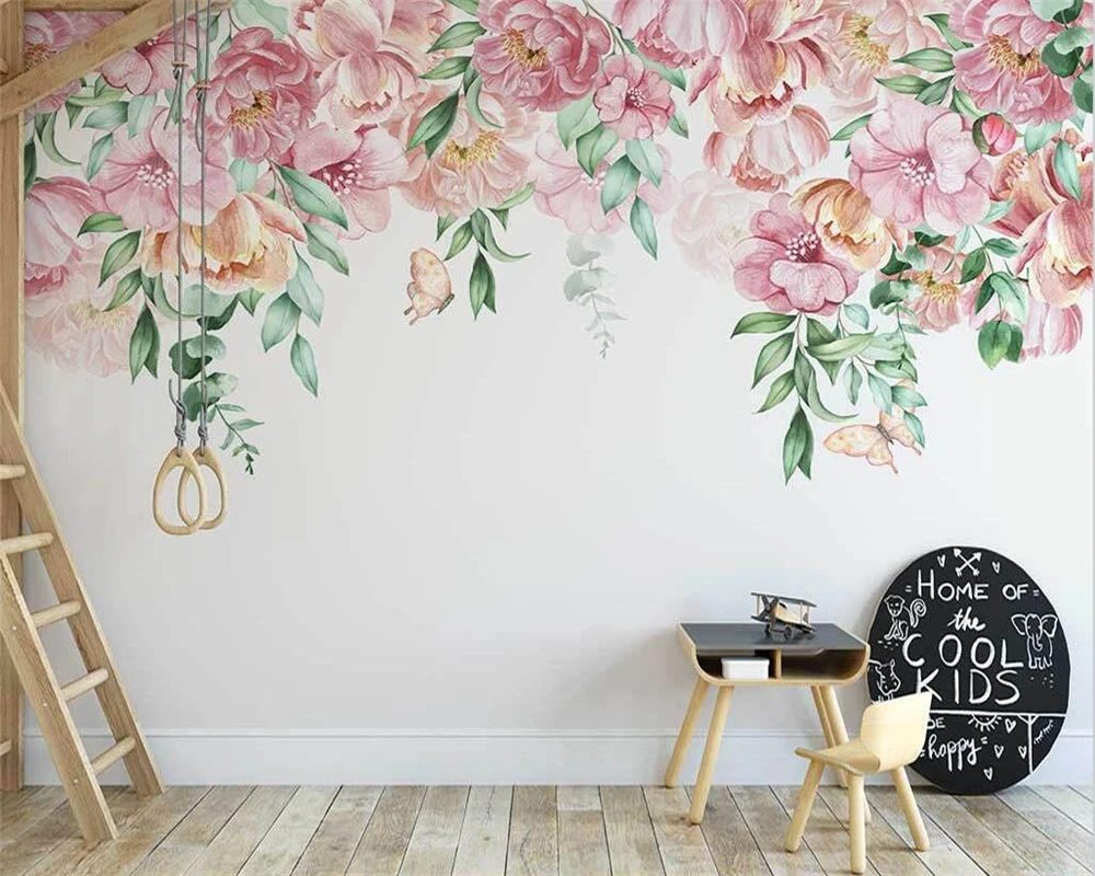 

beibehang papel de parede Custom Nordic hand-painted romantic rose flower American pastoral style indoor background wallpaper