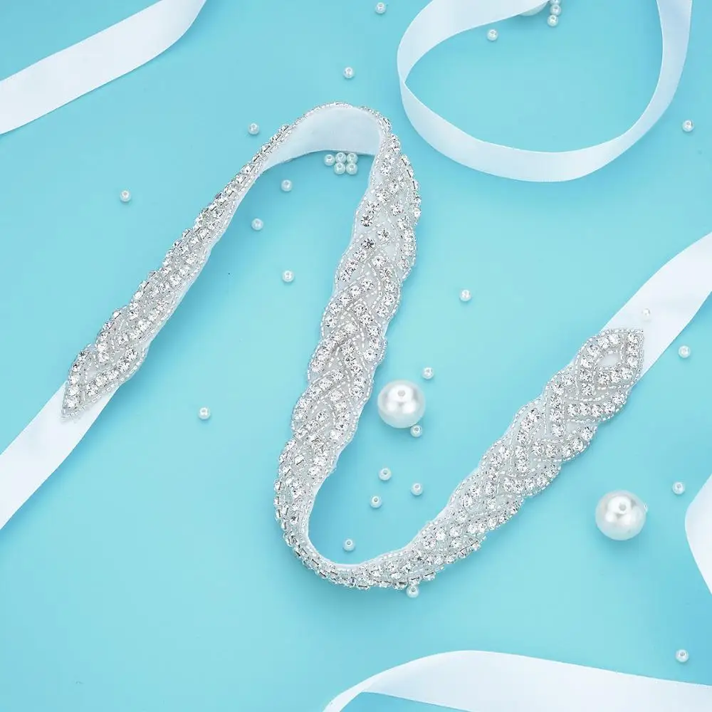 Rhinestone Bridal belt wedding crystal diamond wedding dress accessories belt sash 1PC WDD1053 bridal waistband