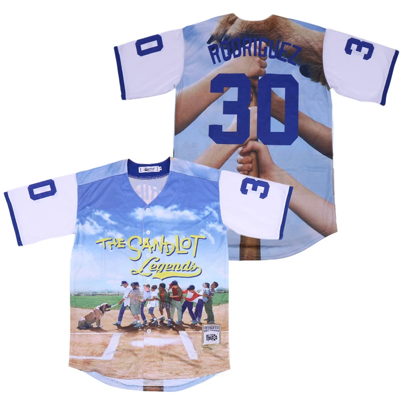 Benny The Jet Rodriguez 30 The Sandlot Baseball Jersey Costume Movie  Uniform 