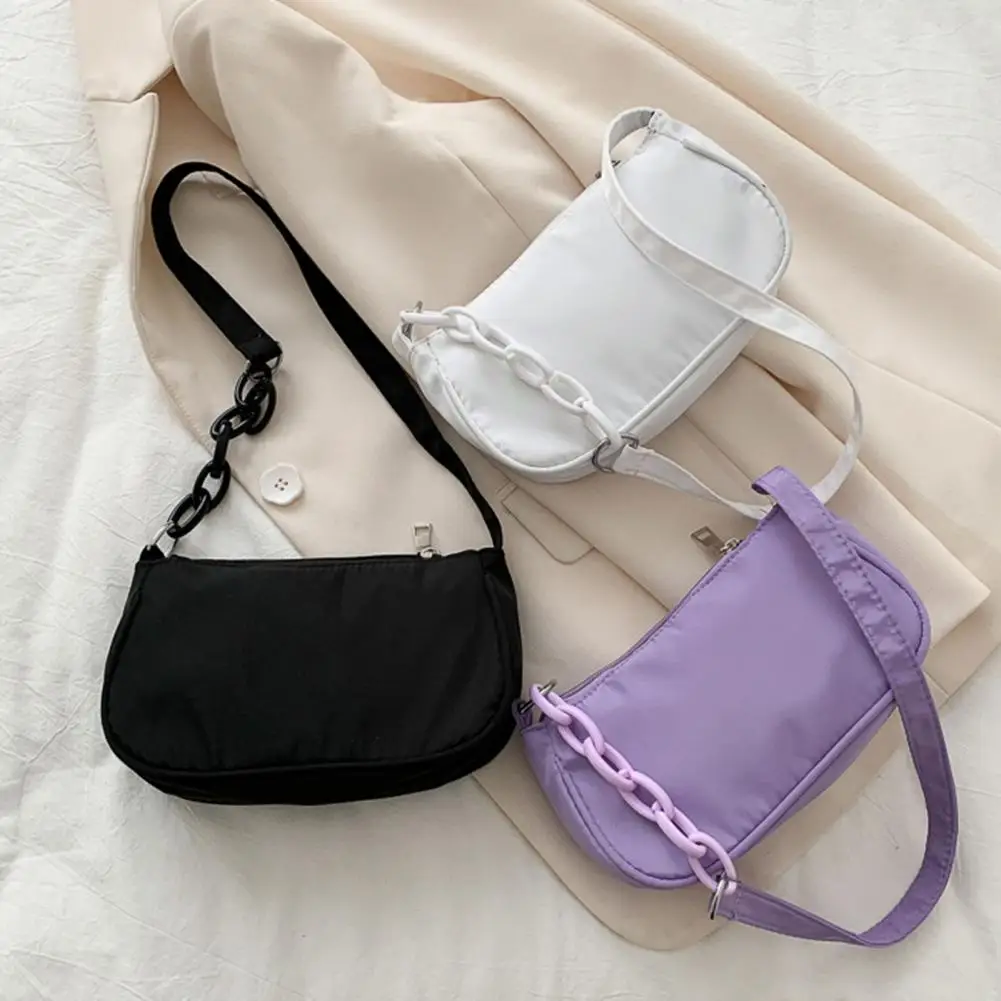 Sac à bandoulière à surface lisse pour femme, fermeture à glissière lisse, tempérament élégant, sac sous les bras décontracté pour les rencontres