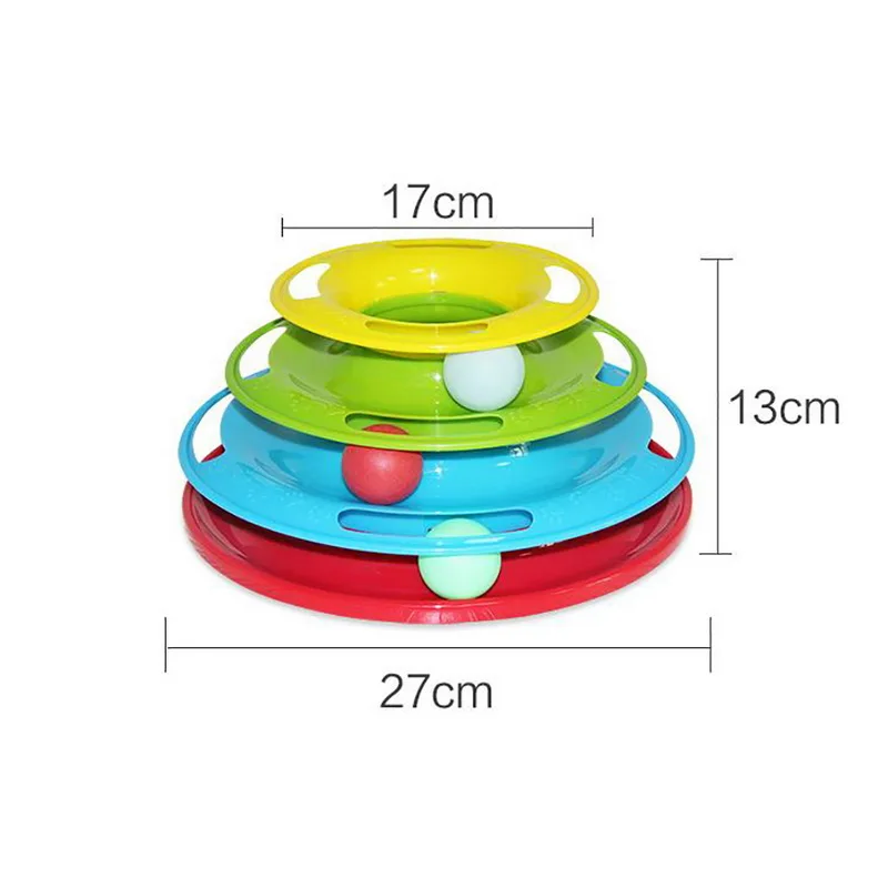 1PC Play Disc Trilaminar Turntable Toys Pet Supplies Funny Pet Toys Cat Crazy Ball Disk Interactive Amusement Plate