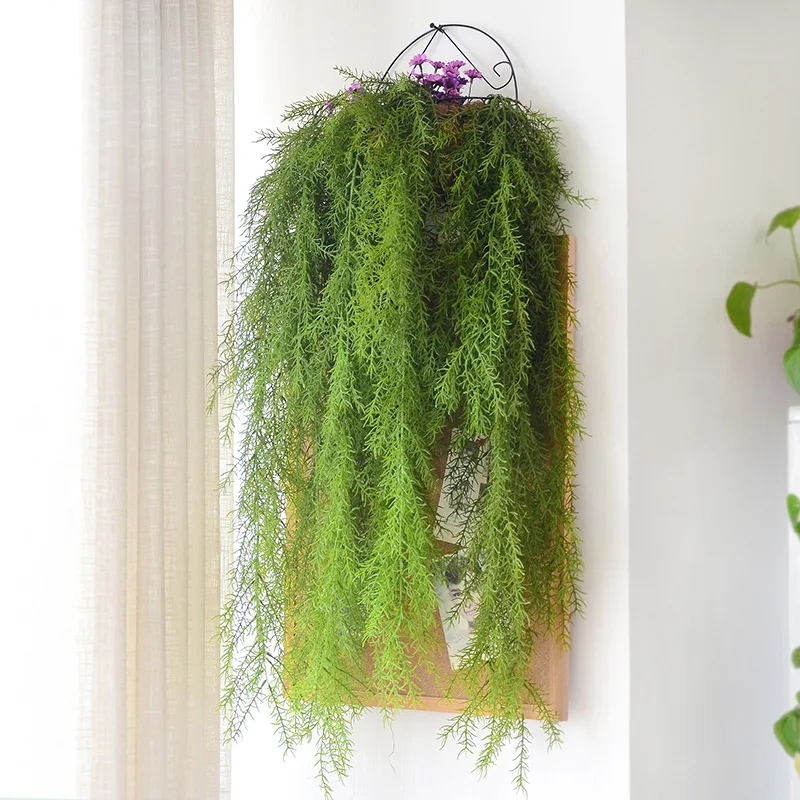 

105Cm Artificial Plant Real Press Pine Needle Fake Plant for Home Garden Wall Decoration Hanging Plant Artificial Vine