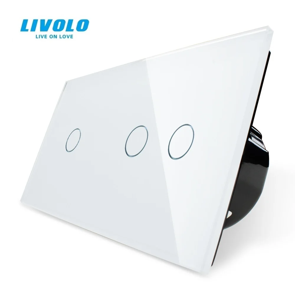 

Manufacturer,Livolo EU Standard, Touch Switch, White Crystal Glass Panel,Wall Light Smart Switch,VL-C701/C702-11 for Smart Home