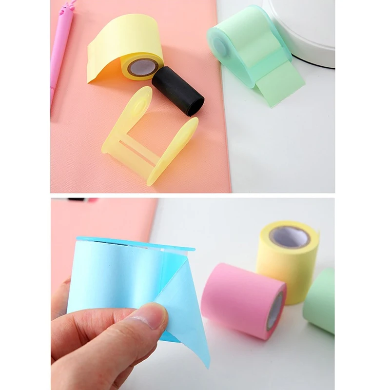 1pc Low Tack Tapes Memo Tape and Dispenser Sticky Notes Writing Pads School Supplies For Crafts Card Album Stencil Making