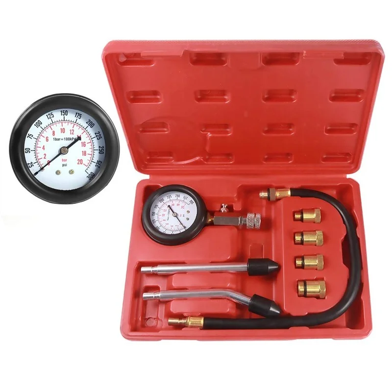 8pcs Engine Compression Tester Kit Engine Cylinder Compressor Pressure