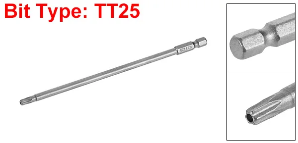 Отвертка uxcell Torx с шестигранным хвостовиком и шестигранным хвостовиком длиной 1/4 дюйма, Магнитный Отвертка S2 для электрических воздушных дрелей - Цвет: H1or4x150mmxTT25 1p