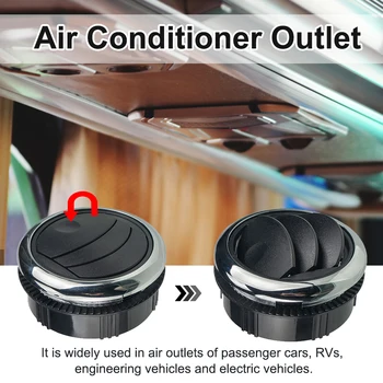 

Dashboard Durable Universal 87mm Modified Round Vent RV Bus Boat Yacht Air Conditioning Outlet Ventilation Black ABS Accessories