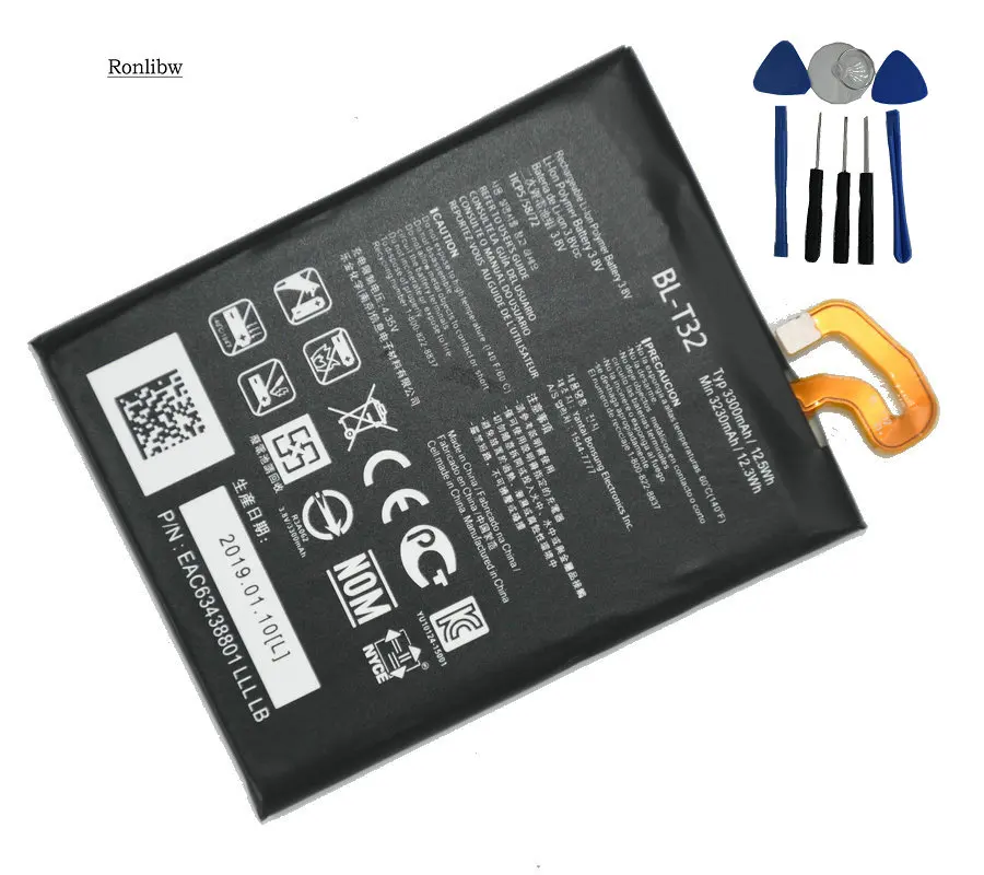 Ronlibw 5 шт. BL-T32 3230mAh Мобильный аккумулятор Замена для LG G6 G600L G600S G600K G600V H873 LS993 US997 VS988 H870 H871 H872