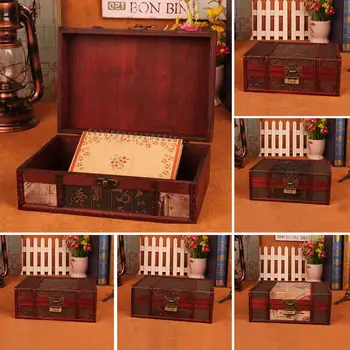 

Retro Wood Lotus Flower Jewelry Treasure Case Storage Box Organizer with Lock chinese jewelry box бирки для ручной работы