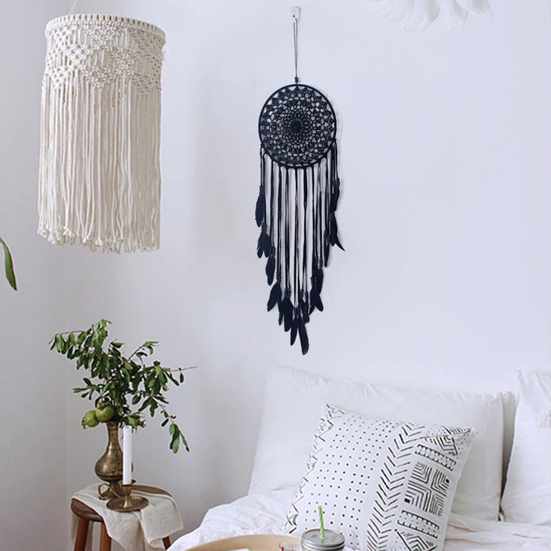 Чистый белый нож Ловец снов домашние перья ручной работы настенные подвесные украшения для дома