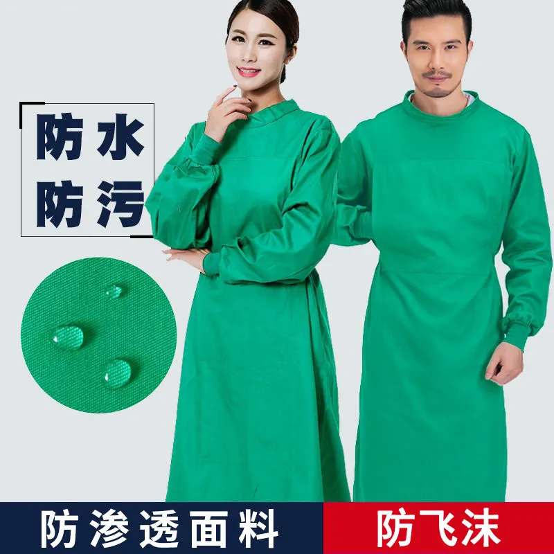

Waterproof operating gown resistant to high temperature chlorinated bleach