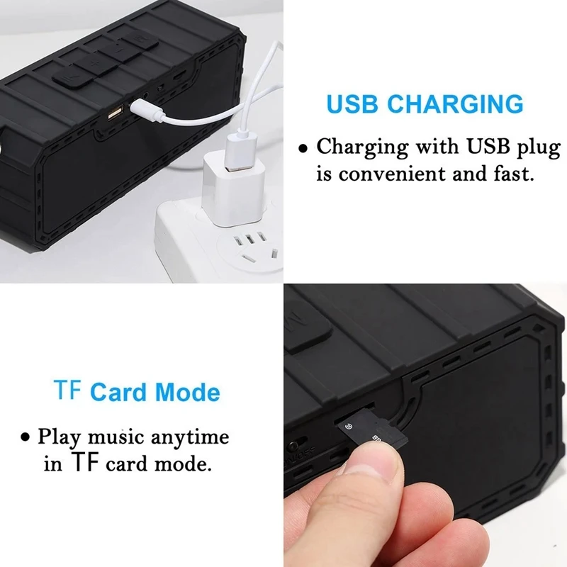 Smalody 7050 портативный Bluetooth динамик s 6 Вт стерео звуковая коробка Ipx6 Водонепроницаемый Открытый Динамик Hands-Free с микрофоном Tf слот для карты Fm