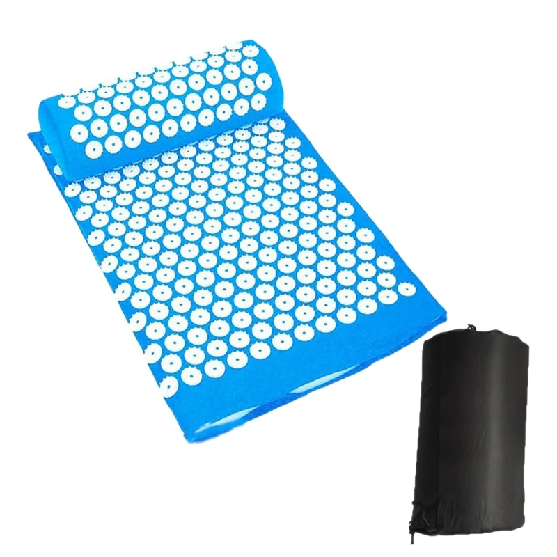 

Acupressure Massage Mat With Pillow For Stress/Pain/Tension Relief Body Relax Massage Acupressure Mat Yoga Sit Lying Mats Cut Pa