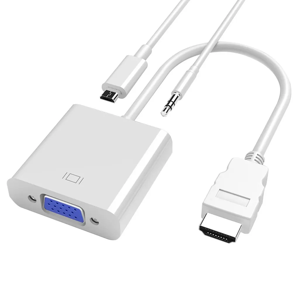 HDMI в VGA адаптер питание от аудио папа к Famale конвертер адаптер 1080P цифро-аналоговый видео аудио для ПК ноутбук планшет