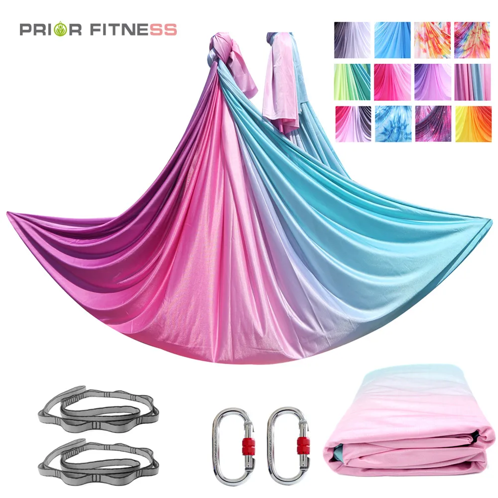 Комплект гамака PRIOR FITNESS 5 метров для йоги анти-гравитационное инверсиальное