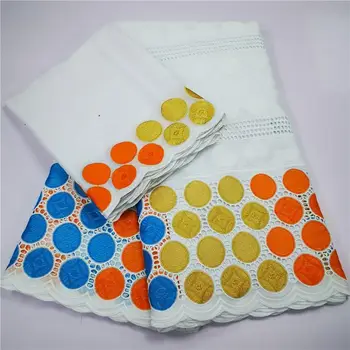 

7yard Swiss lace fabric 2020 new heavy beaded embroidery African cotton fabrics Swiss voile lace popular Dubai style A34-03202