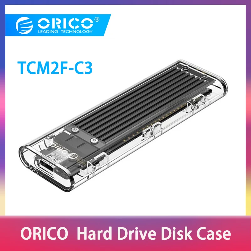 

ORICO M2 SSD Case NGFF SSD Enclosure M.2 to USB 3.1 Type C For m.2 NGFF B Key SSD Disk Transparent Hard Drive Enclosure
