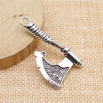 

free shipping 10pcs 24x43mm antique silver ax charms diy retro jewelry fit Earring keychain hair card pendant accessories