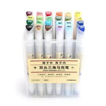 

24 colors painting pen Multifunctional Smooth Double Tips Permanent Marking Signature Pen Sketching Writing for students school