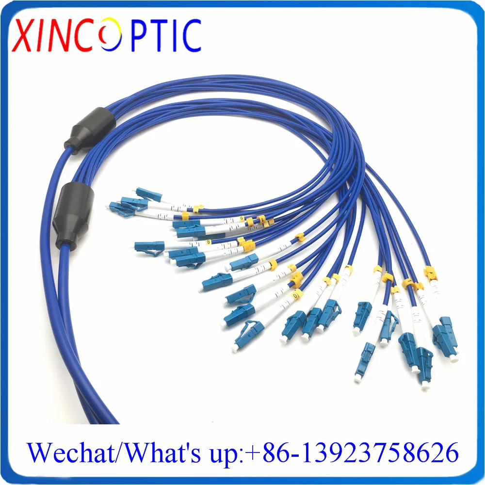 

60Mtrs 12 жил одноволоконный CRIP FTTH 12C LC-ST/FC/ST/SC SM ПВХ Синяя оболочка 12 волокон бронированный оптический соединительный шнур Кабельный разъем