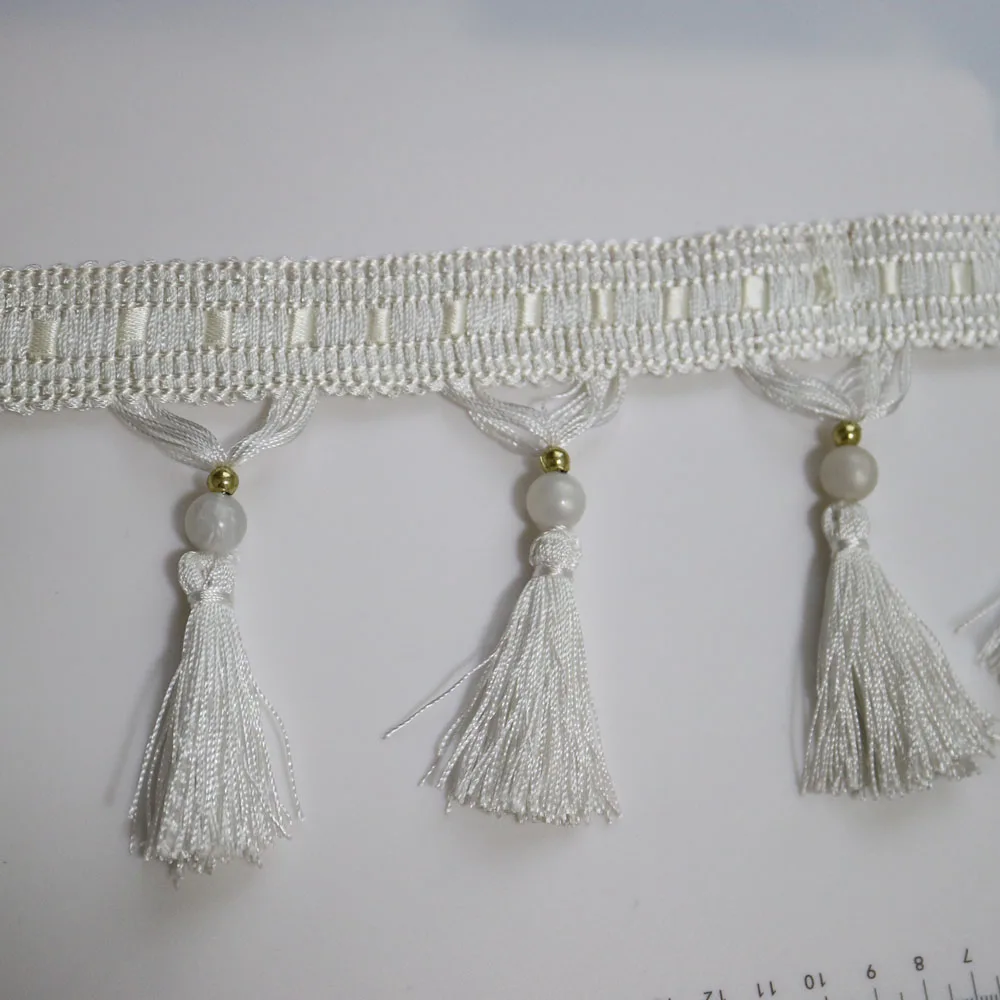 1yard beaded fringe trims for clothes curtain Handmade beading trimmings diy sewing accessories