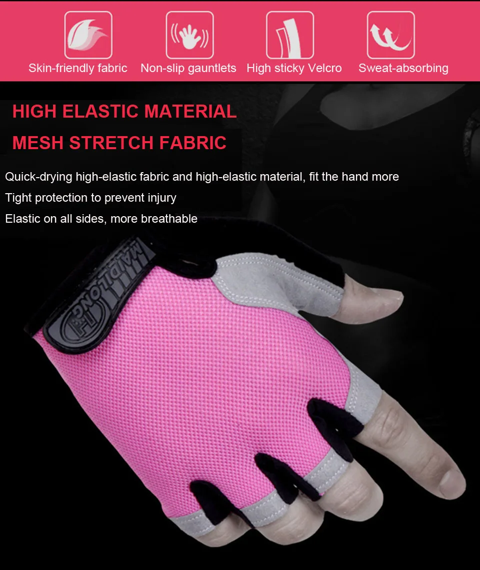 5F11 Fast Dry Fitness Mittens Dumbbell Glove Gym Mitts Half Finger Gloves 
