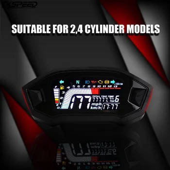 

2020 New motorcycle LCD cylind for 1,2,4 cylinder ​speedometer 13000 RPM optional backlight digital odemeter Tachometer