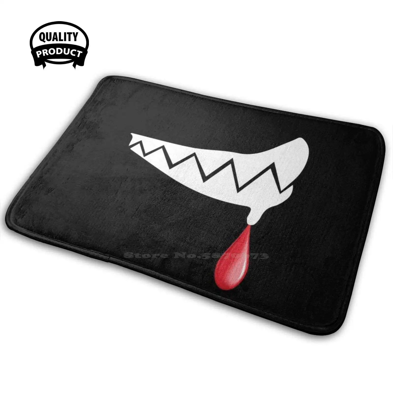 Scary Smile With Blood Drop 3D Household Goods Mat Rug Carpet Cushion Teeth Horror Monster Halloween Mouth Creepy | Дом и сад
