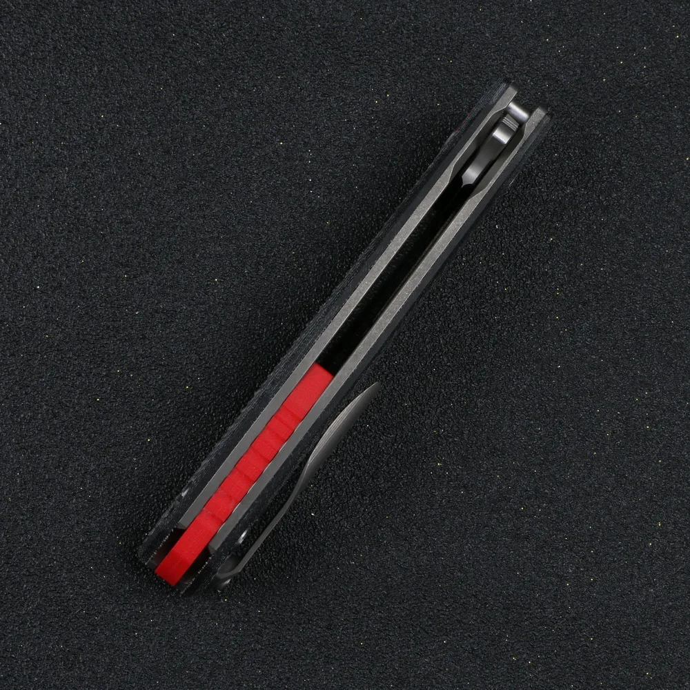 Kanedeiia black Micarta handle TI lining F3 Flipper folding Knife D2 Blade, Outdoor Sporting goods Camping Hunting EDC ToolS