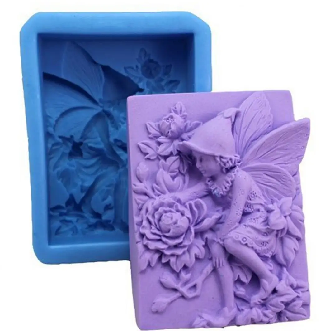 

1 Pc Chic Fairy Flower Soap Mold Multi Usage Chocolate Silicone Mold Exquisite Girl Angel Cake Tool