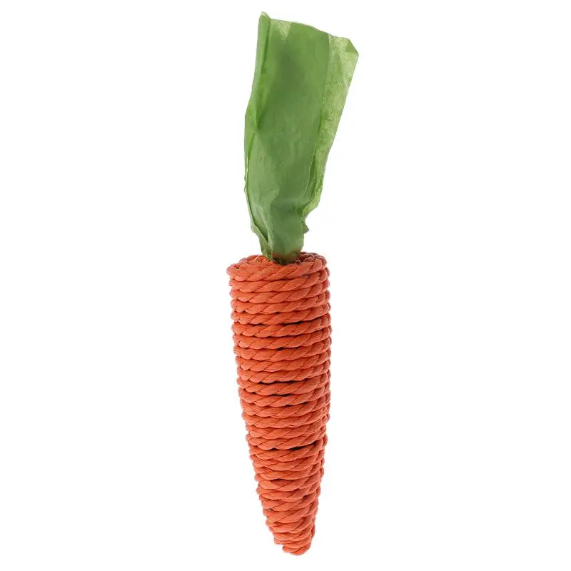 

2020 New Funny Pet Cat Scratch Toy Straw Carrot For Hamster Guinea Rabbit Rat Chew Toy