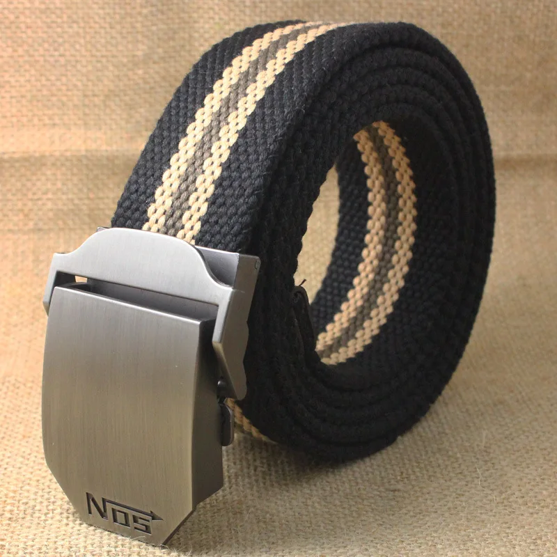 

Unisex tactical belt high quality thick 3.8 cm wide casual canvas belt outdoor alloy automatic buckle men's belt
