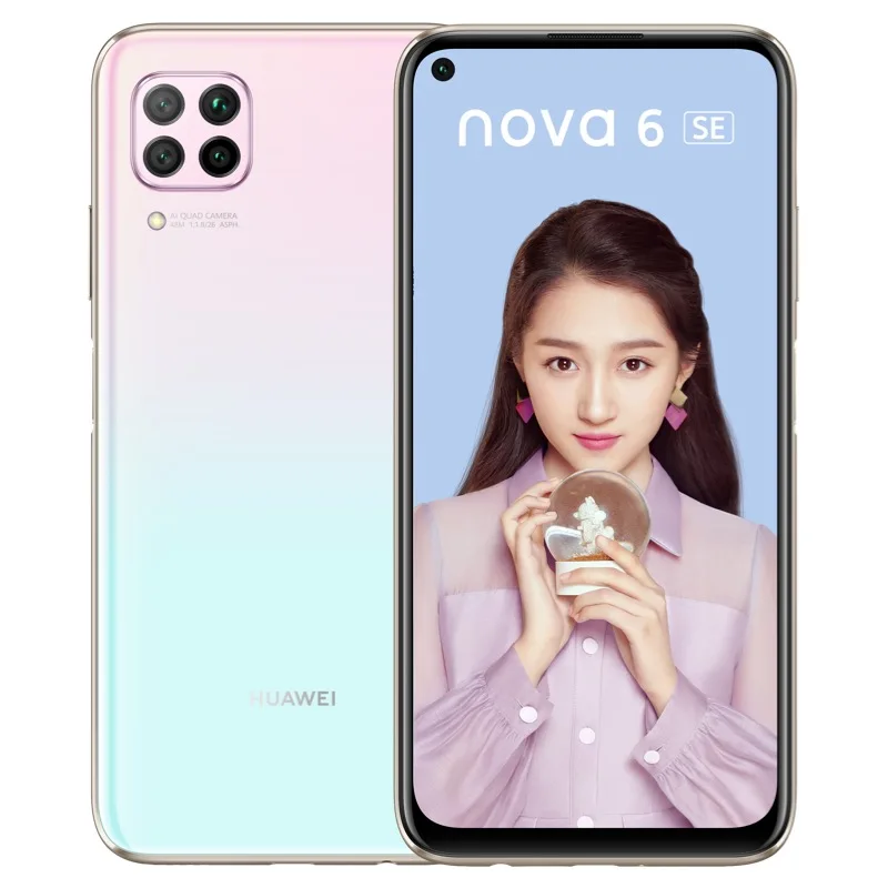HuaWei Nova 6 SE 4G LTE мобильный телефон Kirin 810 Android 10,0 6," ips 2310X1080 8 Гб ram 128B rom МП отпечаток пальца - Цвет: 8gb 128gb pink