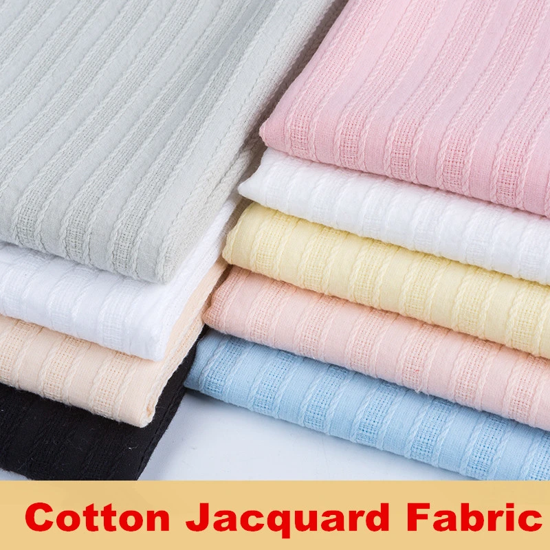 Cotton Jacquard Fabric Spring Summer Pure Cotton Handmade Diy Clothing Design Pure Color Cotton Linen Shirt Dress Fabric 50 140 Fabric Aliexpress