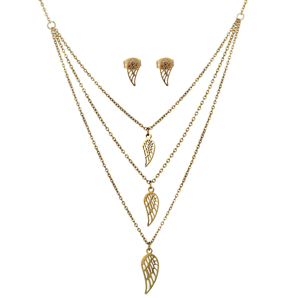 

885 Irregular Gold Color Round Design Necklace Stud Earrings Party Jewelry 2020 African Necklace Sets for Women