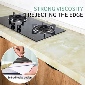 

60x3m/5m/10m kitchen oil proof stickers marble pattern wall stickers waterproof and high temperature living room decoration
