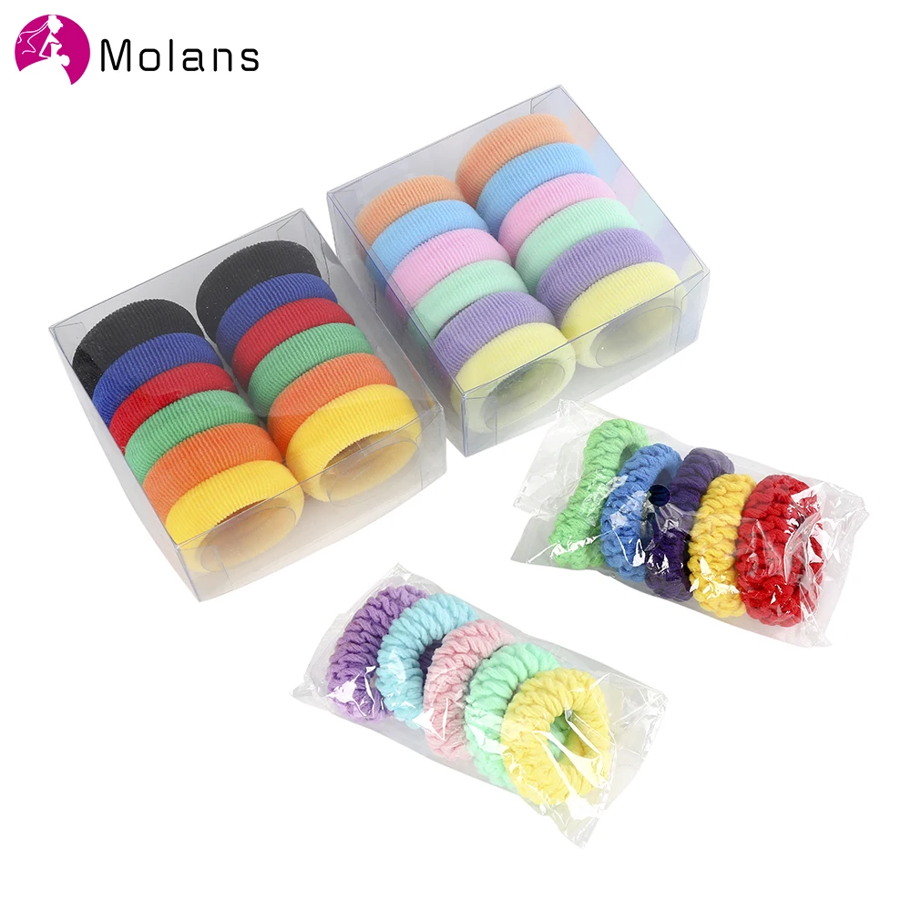 Molans 5 шт./компл. красочные резинки для волос с нейлоновыми кольцами эластичные