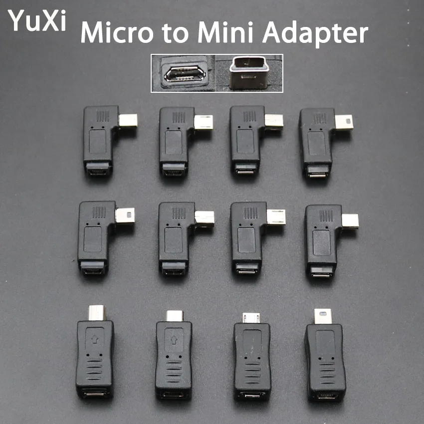 YuXi 90 градусный V3 Мини USB 5pin гнездо к микро Штекерный адаптер переходник мини