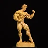 Hand-Carved Wooden Muscle Man Fitness Statue - Exquisite Handmade Decorative Figurine 5
