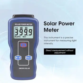 

Solar Power Meter Light Meter Solar Radiation Tester Optical Solar Measuring Glass Light Intensity Data Peak Hold