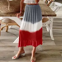 Модные женские бело-Красные Полосатые повседневные юбки с принтом faldas mujer moda jupe tulle femme вязаная юбка 25H